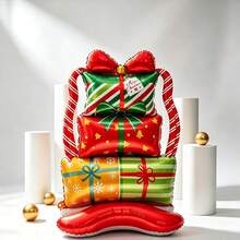One-Pack Giant Christmas Gift Box With Base, Aluminum Foil For Making Balloon Animals. Perfect For Holiday Decorations, Christmas, Birthday Parties, And Home Decor. - Christmas Gift Box - View 5