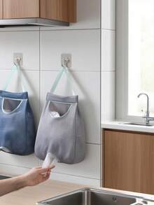 1/2 Mesh Hanging Plastic Bag Holder, Multifunctional Hanging Storage Bag, Space Saving, Suitable For Cabinets, Pantry And Bathroom, Large Capacity, Essential Kitchen Items, Kitchen Accessories, Bathroom Accessories, Christmas, Cutting Board - Multicolor - View 8