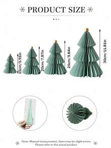 Christmas Honeycomb Paper Tree 3D Christmas Tree Tabletop Centerpiece Decoration, Foldable And Easy To Install, Christmas Party Decor, Winter Holiday Party Indoor Decoration - Smoky Blue - View 3