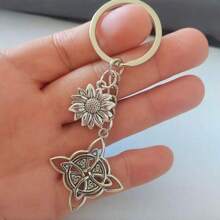 Cross-Border New Alloy Celtic Knot Sunflower Clover Keychain, Vintage Hollow Totem Bag Charm, Key Pendant Wholesale - Multicolor - View 3