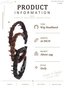 Women's Braided Headband, High-Crowned Headband With Teeth, Non-Slip, Stylish Hair Accessory Suitable For Everyday Wear, Parties, And Dates. - Multicolor - View 2