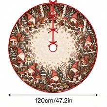 1pc Forest Gnome Faceless Doll Pattern Christmas Tree Skirt, Elegant Color Holiday Decoration, 5 Sizes, Unisex Holiday Gift, Suitable For Home And Party Christmas Decor - Forest Goblin Faceless Doll - View 11