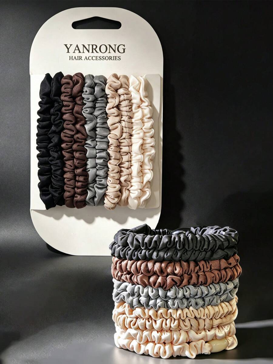 10pcs Of Highly Elastic Hair Ties For Women Soft And Stretchy Ponytail Holders Suitable For Daily Use And Special Events - Multicolor - View 1