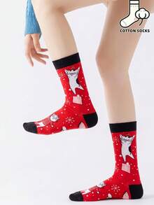 1/3/5 Pairs Christmas Pattern Socks, Cute Unisex Christmas Socks, Warm Winter Socks, Holiday Gift Socks - Multicolor - View 4
