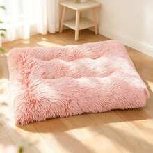 Fluffy Long Plush Pet Bed, Soft Warm Square Pet Cushion For Cats Small Medium Large Dogs, Multi Sizes Warm Faux Fur Pet Sleeping Mat, Comfort Calming Dog Bed Nest For Kitten Puppy, 4 Sizes Available - Pink - View 9