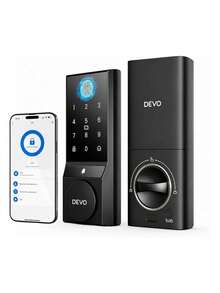 Smart Exterior Door Lock, Fingerprint, WiFi, (IOS And Android App Control), Auto-Lock. Bluelander - Black - View 1