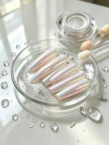 Ultra-Bright Mirror Aurora Nail Powder Glitter Decor, Suitable For Professional Beginners DIY, With Applicator - Multicolor - View 2