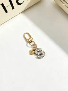 1pc Sparkling Rhinestone Inlaid 26 Letters Heart Pendant Car Key Bag Charm Necklace Friendship Couple Gift - Random Styles - View 36