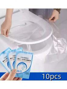 50/30/10pcs Disposable Toilet Seat Covers, Individually Wrapped, Portable Travel & Business Use, Suitable For Public Restrooms, Airplanes, Camping, Home Use - White - View 10