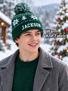 Custom Christmas Season Hats Santa Claus Hat, Custom Women Beanie, Warm Hats, Custom Logo/Text Hats, Personalized Beanie Christmas Outfit - Multicolor - View 7