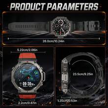 KENPANG Men's Outdoor Sports GPS Smartwatch, Built-In Compass Altimeter Barometer, 170+ Sports Modes, 5ATM Waterproof Swimming, Wireless Calling & Notifications, Men's Fitness Tracker, 1.43 Inch AMOLED Full Touch Screen, Compatible With IOS Android - View 12