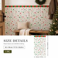 Christmas Half Wall Decal, Red & Green Stripe Peel And Stick Removable Wall Decor For Living Room, Bedroom & Entryway - Christmas - View 16