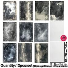 Ruonaorou 12pcs/Set Vintage Dark Clouds & Lightning Gothic Style Translucent Vellum Paper Junk Journal Material, Premium Translucent Dark Clouds & Lightning Vellum Paper For Planner, Journal, Diary, Envelope, Greeting Card Decoration DIY Junk Journal (2D Flat A5) - A - View 2