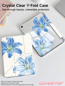 藍色木槿花保護殼，相容於 iPad (A16) 11 吋 (第 11 代，2025)、Air 4/5 10.9 吋、7/8/9 10.2 吋，內建 Apple Pencil 插槽，相容於 Galaxy Tab A9 11 吋、Tab A9 8.7 吋，可愛風格，適合返校季、情人節、新年等場合 - 彩色 - 查看 4