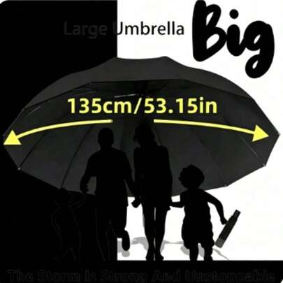 Double Layer Reinforced Windproof Umbrella, Unisex Fashion Business Folding Umbrella, Travel Essential Waterproof Windproof Umbrella