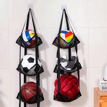 4 Tier Collapsible Ball Storage Bag, Hanging Sports Equipment Organizer - A - View 2