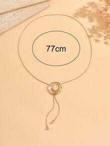 1pc Bohemian Adjustable Drawstring Necklace, Gold Hat Turquoise Pendant Decor, Vintage Women's Neck Jewelry, Suitable For Daily Wear, Summer Vacation, Western Style Outfit, Music Festival - Gold - View 4