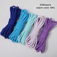 15-35m Diameter 5mm Polyester Braided Rope - 24 Solid Colors, Suitable For Weaving Crafts And Large Hole Bead DIY Projects - Soft Durable Multi-Color Handmade Materials, Bright Color Craft Rope, Beading String - Solid Color Rope - View 9