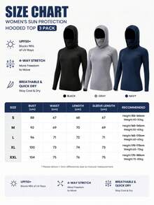 OKP 3-Piece Women's Sun Protection Hooded Long Sleeve Shirt With Mask, UPF50+ Quick-Dry Lightweight Outdoor Running Fishing Hiking Anti-Abrasion Jacket - Multicolor - View 10