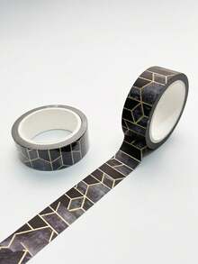 2 Rolls Geometric Striped Pattern Washi Tape Set - Exquisite Creative Foil Stamping Craft, Creative Fine Striped Tape Rolls, Suitable For Diary Decoration, Scrapbooking And Handicrafts, Ideal Choice For Unique Gift Wrapping And Party Decoration, Perfect For Back To School Season - Multi-color - View 22