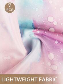 MEIYATING 7pcs Women's Low Waist Seamless Comfortable Fitted Fashion Printed Design Starry Sky Floral Butterfly Pattern Ice Silk Triangle Panties - Multicolor - View 7