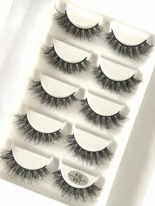 10 Pairs Soft Fluffy Natural Long 3D Mink Fur False Eyelashes Makeup Set Mink Fur Lash Extensions Short Lashes - Black - View 2
