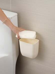 Mini White Plastic Wall-Mounted Trash Can, Compact New Year Decorative Style, Suitable For Kitchen, Bathroom And Home - A - View 7