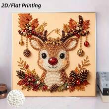 New Pearl Painting Christmas Reindeer Pattern Design Home Wall Decor Art Kit Creative Handmade Art Lover Holiday Gift Christmas Theme Diamond Painting Set - Pearl Painting - View 4