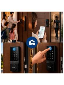 Smart Exterior Door Lock, Fingerprint, WiFi, (IOS And Android App Control), Auto-Lock. Bluelander - Black - View 6