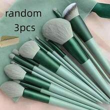 New Random 3pcs Mint Green Makeup Brush Set Portable Soft Bristle Blush Brush Eyeshadow Brush Powder Brush Contour Brush Concealer Brush Full Set Makeup Tools - Mint Green - View 9