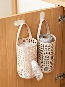 Hanging Storage Basket, Punch-Free Wall Organizer, Foldable Hollow Storage Bag,Punch-Free Hanging Hollow Storage Basket, Foldable Wall Mount Organizer For Kitchen Bathroom - Multicolor - View 6