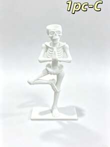 3 Poses Yoga Skeleton Planter Funny Human Bone Air Plant Base Gothic Desktop Garden Decor Halloween Quirky Succulent Small Flower Pot - Yoga Skeleton - View 13