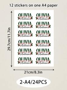 LICVIC Custom Christmas Name Sticker, Festive Plaid & Candy Cane Letter Decal, Personalized Christmas Labels Stickers, Customized Holiday Sticker, Christmas Gift, Customizable Christmas Decoration For Party Favors And Seasonal Gifts, Christmas Sticker - Style C - View 12