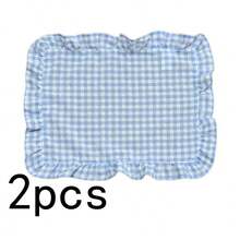 1pc/2pcs/6pcs Korean Style Plaid Placemats, Sweet Candy Color Plaid Tablecloth With Ruffle Edge, Cute Food Plate Insulation Pad For Dining Table - Multicolor - View 16