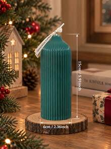 1 Piece Round Top Striped Scented Candle, Red And Green Striped Taper, Suitable For Lighting And Creating Festive Atmosphere, Home Decor, Tabletop Arrangement, Party, Holiday, Wedding, Photography Prop, Holiday Gift, Christmas - A - View 11