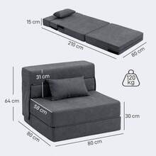 Schlafsofa-Set - Dunkelgrau + Schaumstoff - Übersicht 6