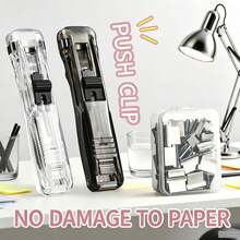 Highly Attractive Upgraded Transparent Push Clip, Lightweight And Portable, Holeless Binding Without Damaging Paper, Compatible With Reusable Push Clip Nails, Practical Binding Tool For Students Organizing Exam Papers And Office Document Storage - One Size Fits All - View 2