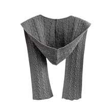 Women's Solid Color Cable Knit Hat, Scarf, Shawl 3-In-1 Design, Multiple Colors Available, Suitable For Outdoor Hiking, Street Style And Cycling, Windproof & Warm - A - View 16