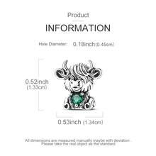 1 Pieces Original Design Silvery Color Charms Cowboy Cow & Cute Milk Cow Beads Heart Cubic Zirconia Inlay Fits Original Bracelet DIY Making - Multicolor - View 9