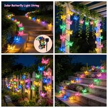 Solar Butterfly String Lights, Warm And Colorful Light Options, Perfect For Holiday Decoration, Creating Festive Atmosphere. Essential For Christmas, Thanksgiving And Halloween, Perfect For Yard And Party Decoration. - Butterfly String Lights - View 10