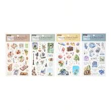 Stiker Dekoratif DIY untuk Perencana PET Artistik Harian Seri Gunung & Angin, 4 Lembar Datar, Cocok untuk Buku Catatan, Buku Harian, Perencana, Musim Kembali ke Sekolah - A - View 5