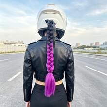 Wig Braid For Helmet Decoration,Helmet Braids With Monster Claw Reflective Scratch Stripe Vinyl Sticker And Detachable Bow Ribbon,Motorcycle Helmet Wig Braid, Many Colors Bicycle Helmet Braids Hair Tails (Helmet Not Included) - Multicolor - View 15