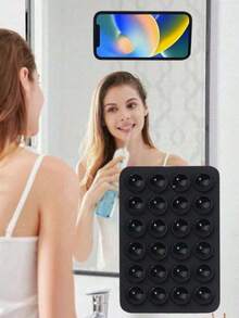 Silicone Suction Cup Phone Stand, Waterproof Adhesive Base, Compatible With Most Phones, Universal Selfie Video Ring Holder (Random Color & Style) - A - View 8