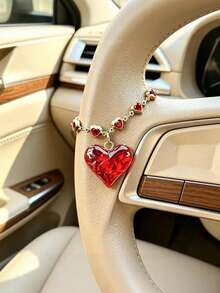 An Exquisite Three-Dimensional Heart-Shaped Pendant For Car Steering Wheel, Fashionable Car Decoration Accessory For Ladies And Girls, Perfect Gift - A - View 12