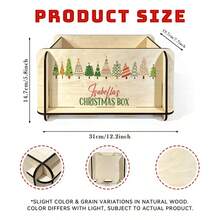 Colorful Christmas Tree Shaped Wooden Storage Box, Open Design For Easy Access, Christmas Themed Desktop Organizer Box, Suitable For Christmas, Halloween And Thanksgiving Holiday Celebrations - Multicolor - View 3