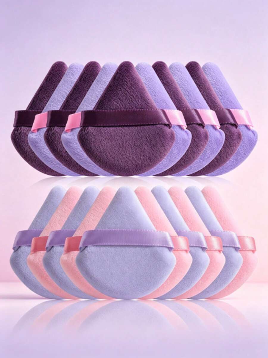 BS-MALL 14PCS Face Foundationg Sponge Set Custom Logo Full Size Makeup Tool Soft Vegn Velvet Powder Puff Makeup Sponge Set - Purple - View 1
