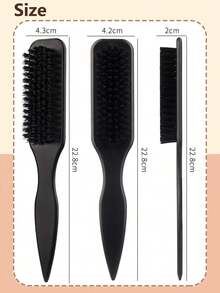 Pointed Tail Beard Brush, Men's Vintage Oil Hair Styling Comb, Suitable For Smoothing Ponytails/Buns, Taming Flyaways, Edge Control, Sectioning And Parting - Multicolor - View 10