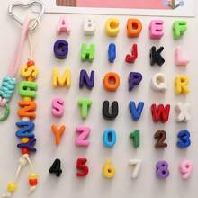 75/150pcs Large Acrylic Beads, Seven Color Decorative Beads Mixed With Random Letter Beads, Suitable For Handmade Loose Beads, Shoe Buckles, Phone Chains, Keychains, Bag Decorations, Jewelry Accessories Bracelets - Multicolor - View 7
