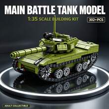 Main Battle Tank Assembly Set, 302+ Pieces 1:35 Scale Adult Collector Grade Model Kit, Rotating Turret And Track Chassis, Suitable As Christmas, Halloween, Thanksgiving And Birthday Gifts For Hobby Collectors - Green - View 7