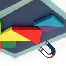 Sách giải đố Tangram bằng gỗ kèm thẻ thử thách, đồ chơi giáo dục trẻ em di động, rèn luyện tư duy logic, phù hợp cho du lịch, ngoài trời và mang theo học tập, đồ chơi thao tác - Trò chơi xếp hình Tangram - Xem 5